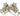 OMID Golden Three Metral Flower Dangle Earrings