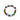 A beaded stretch bracelet featuring a variety of colorful round beads in blue, green, purple, red, yellow, brown, and white, accented with gold spacer beads, shown on a plain white background.