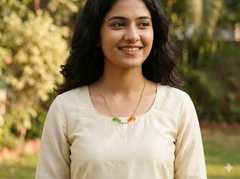 Tricolor Beaded Gold-Plated Chain Necklace – Indian Patriotism Inspired Jewelry for Independence Day & Republic Day