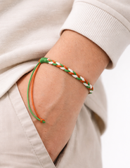 Handmade Tri-Color Braided Cord Bracelet - Adjustable Patriotic Friendship Band