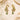 OMID Gold-Toned Peacock Design Green Stone Ear Cuff Earrings