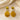 OMID Yellow Acrylic Oval Marble Drop Earrings