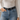 OMID Black Textured Waist Belt with Silver-Tone Buckle