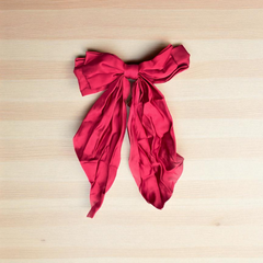 OMID, Kids Bunny Ear Bow Hair Clip – Soft Fabric Cute Bowknot Hair Accessory for Girls (Maroon)