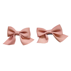 OMID, Kids Navy Peach Bow Hair Clips – Set of 2, Premium Alligator Clips, Soft Fabric, Perfect for Girls, Toddlers, and Children