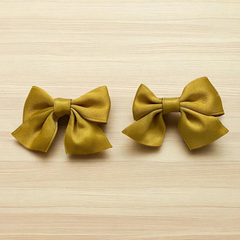 OMID, Kids Green Bow Hair Clips – Set of 2, Premium Alligator Clips, Soft Fabric, Perfect for Girls, Toddlers, and Children