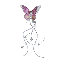 OMID, Butterfly Kids Hair Clip – Pink & Purple Pearl Center – Cute Girls Hair Accessory for Parties & Daily Wear