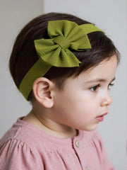 OMID, Kids Bow Knot Elastic Headband – Soft Stretchy Hairband for Baby Girls, Toddlers & Children (Green)