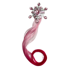 OMID, Elegant Pink Crystal Floral Hair Extension Clip – Sparkling Rhinestone Hair Accessory for Kids, Women & Girls