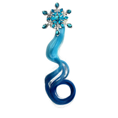 OMID, Icy Blue Snowflake Crystal Hair Extension Clip – Elegant Blue Gemstone Barrette for Kids, Women & Girls