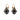 Antique Silver-Toned Navy Blue Stone Studded Filigree Drop Earrings