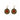 Antique Gold-Tone Red Stone Enamel Circular Drop Earrings for Women & Girls