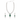 OMID Silver-Toned Green Stone Necklace & Earrings Set on white background